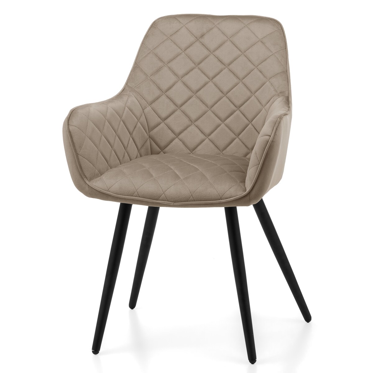 Krzesło tapicerowane COLIN aksamit velvet welur do salonu jadalni ciemnobeżowy