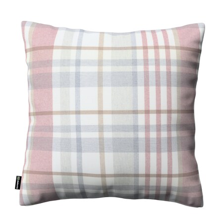 Poszewka Kinga na poduszkę 50x50 kratka czerwono-szary melanż