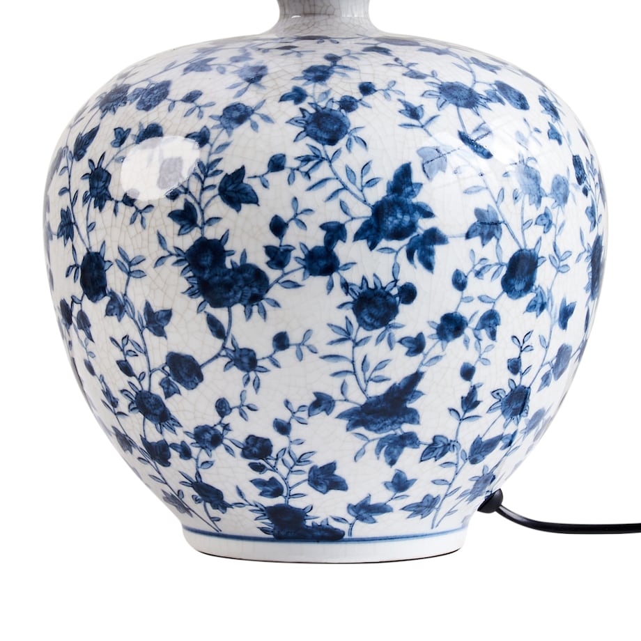 Lampa stołowa SILVES Porcelana Biały/ niebieski