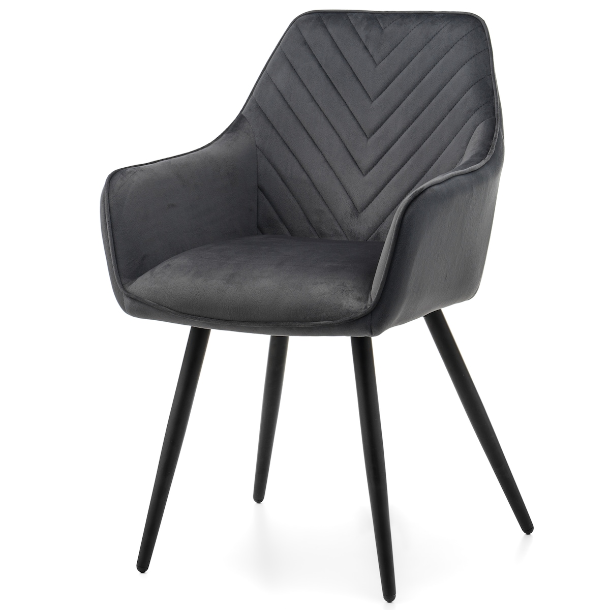 Krzesło tapicerowane welurowe do salonu jadalni VASTO szare