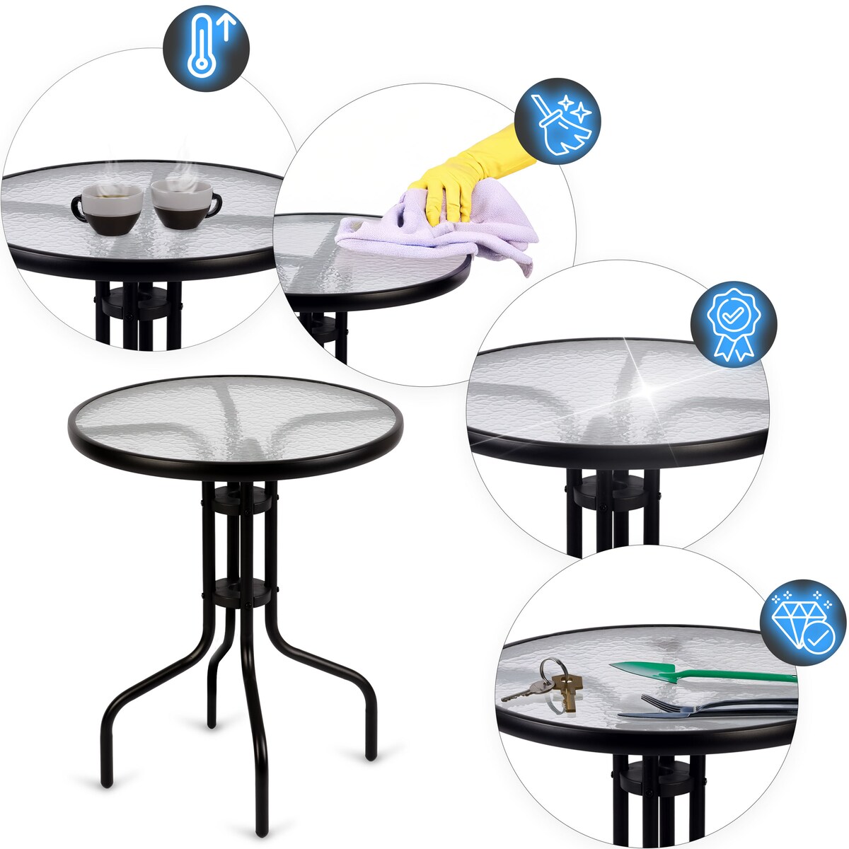 Zestaw mebli ogrodowych stolik ogrodowy okrągły + 2 krzesła Sofotel