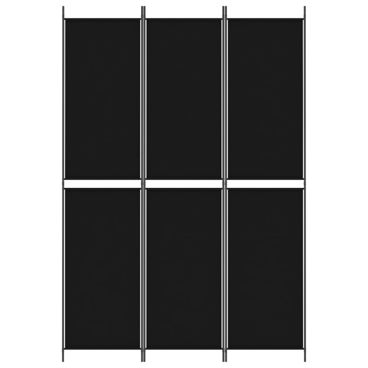 vidaXL Parawan 3-panelowy, czarny, 150x220 cm, tkanina