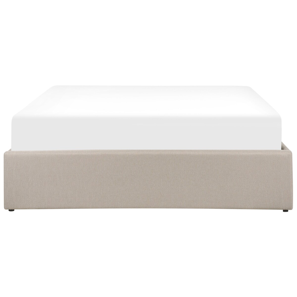 Łóżko z pojemnikiem tapicerowane 140 x 200 cm beżowe DINAN