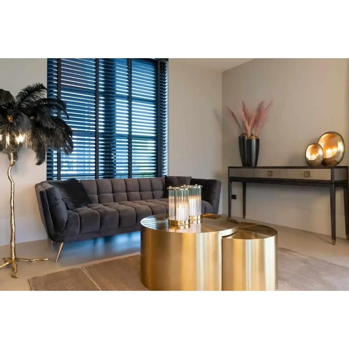 Okrągły kawowy stolik Big 9913 Richmond Interiors walec pokojowy złoty