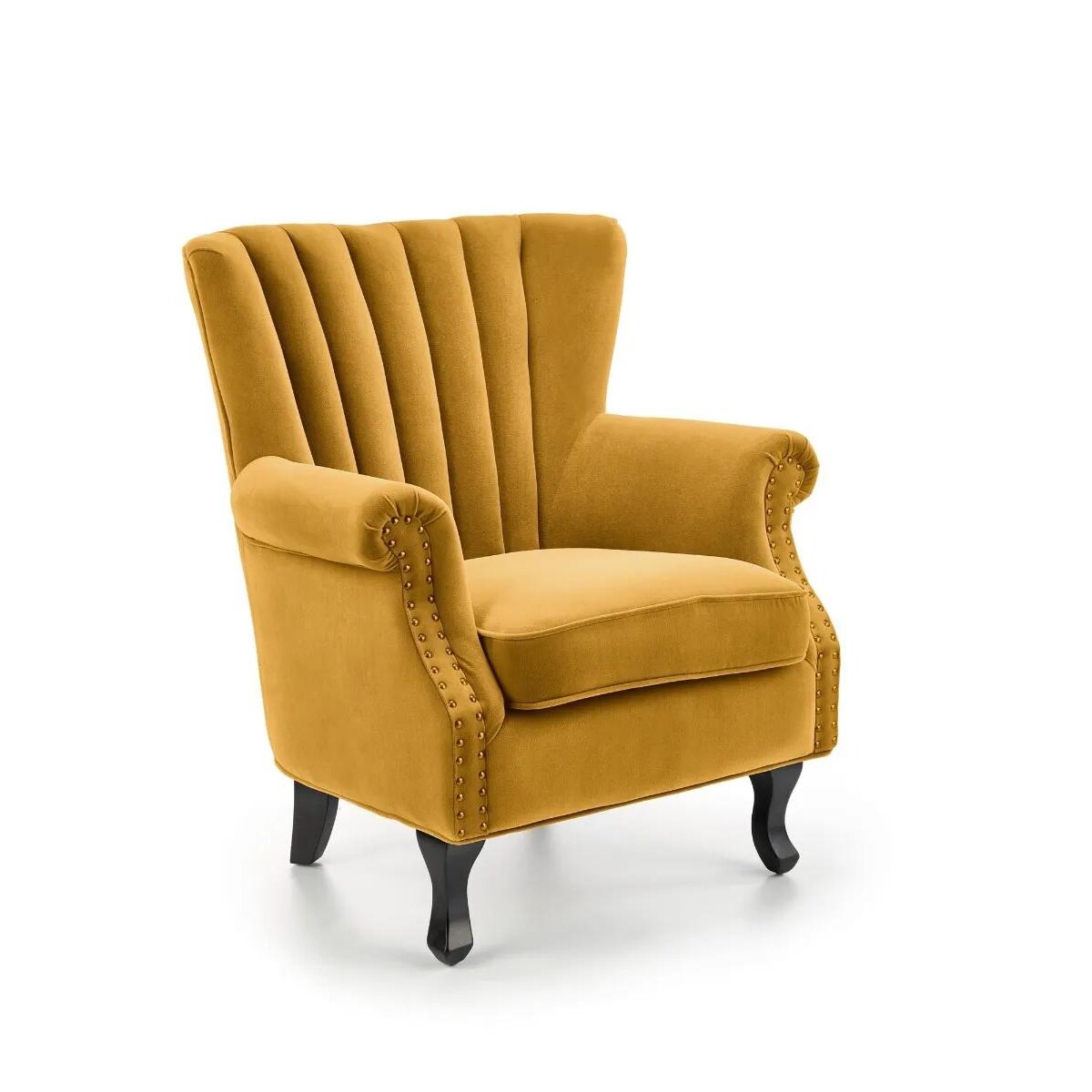 Fotel do salonu TITAN VELVET musztardowy
