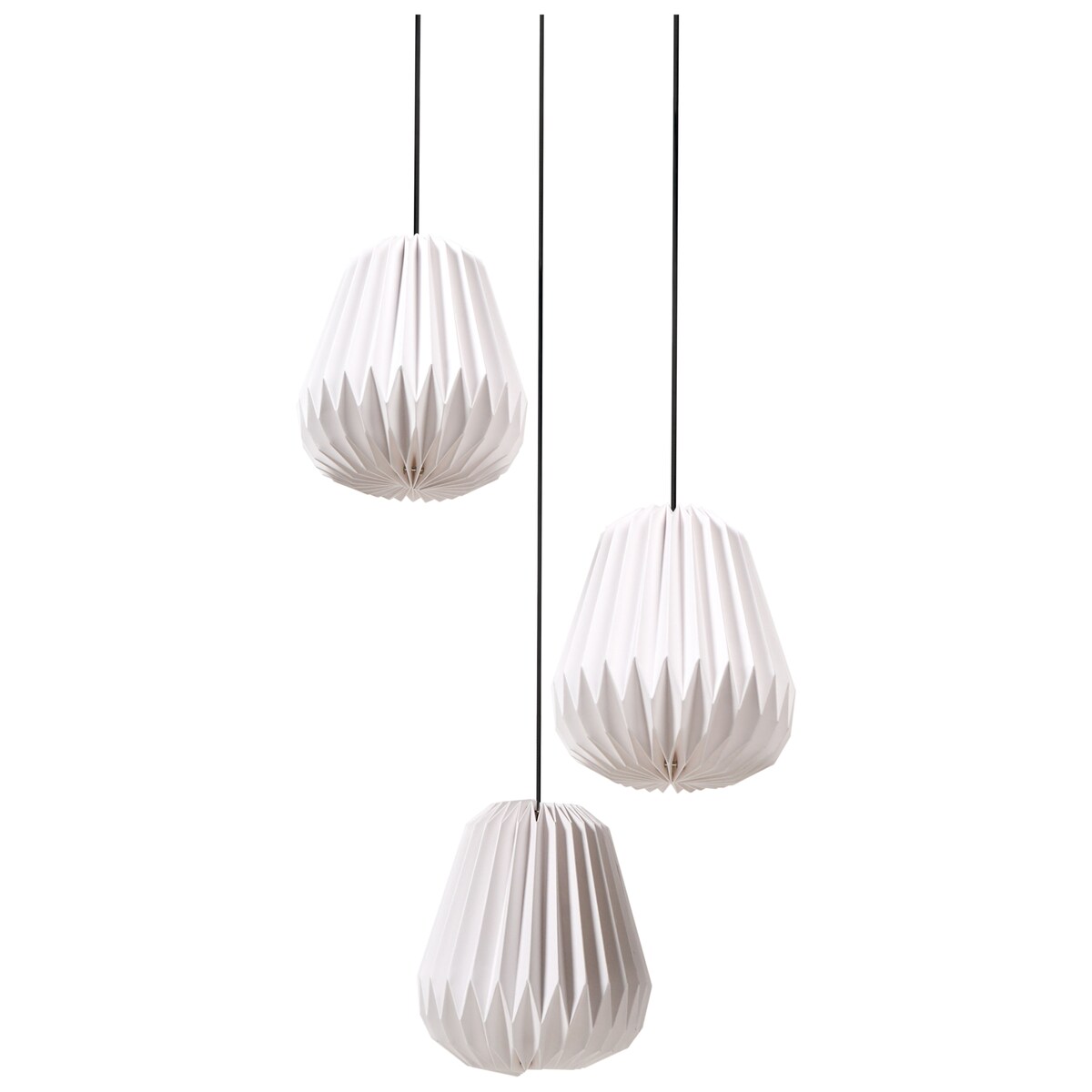 Lampa wisząca 3-punktowa HONDE Papier Biały