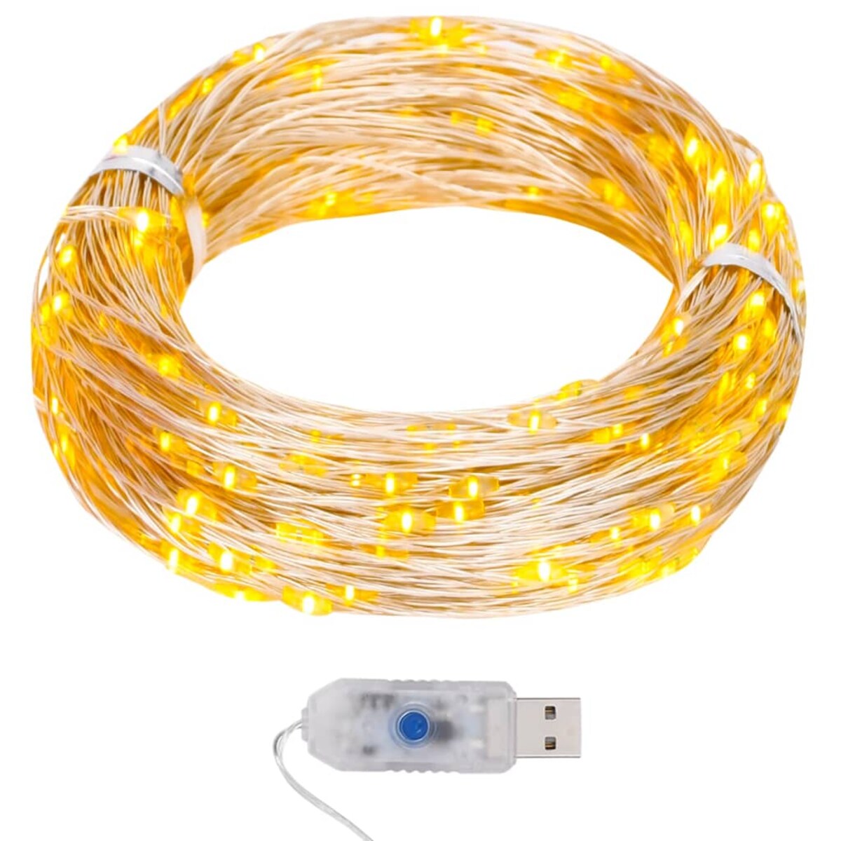 vidaXL Lampki świąteczne, 40 m, 400 micro LED, ciepła biel, 8 funkcji