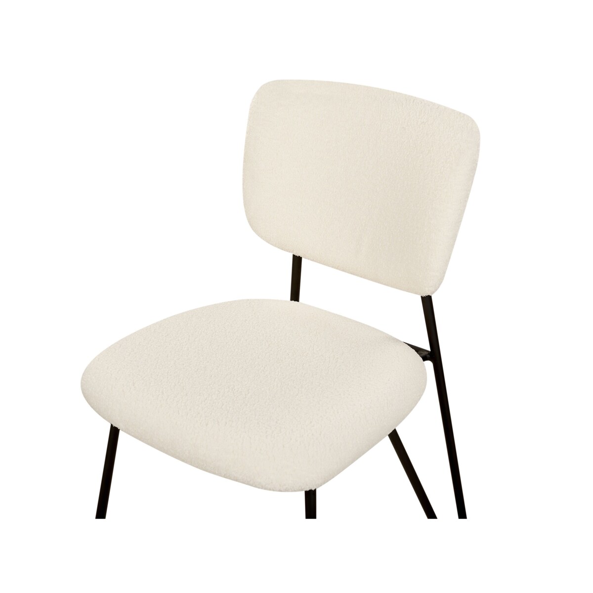 Zestaw 2 krzeseł do jadalni boucle złamana biel NELKO