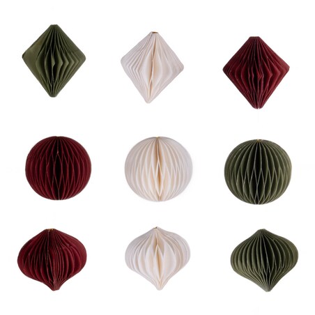 Ozdoby na choinkę z papieru, Ø 6 cm
