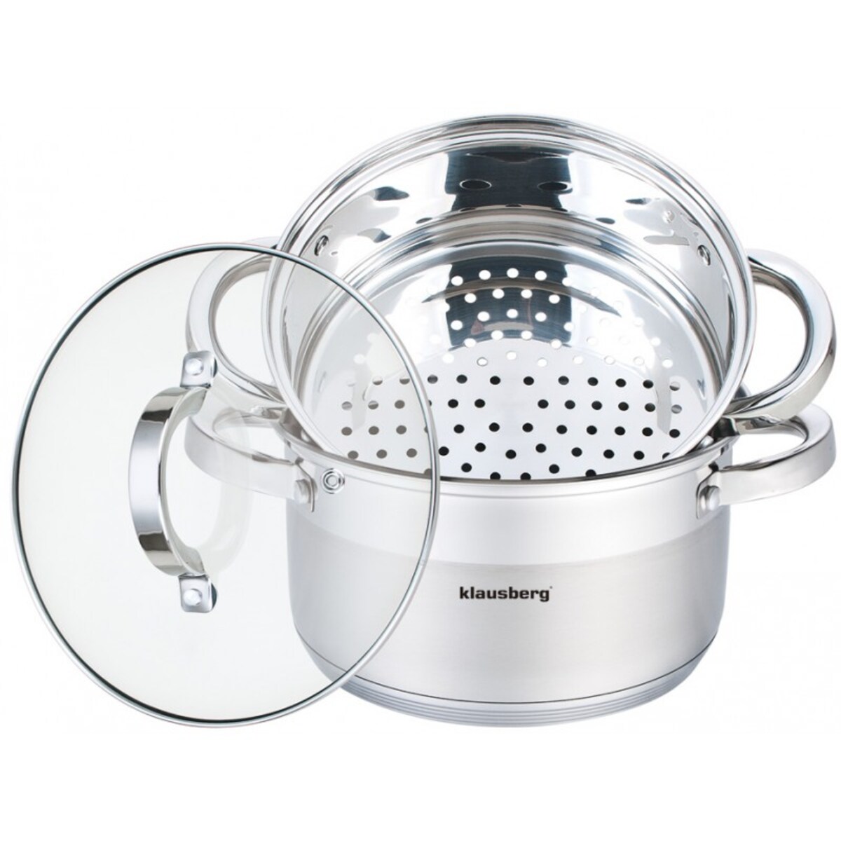 Zestaw garnków do gotowania na parze 4.0L 22cm garnki parowar KLAUSBERG