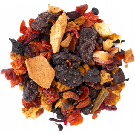 Sypana herbata owocowa ADWENTOWA hibiskus kolorowe lentylki 190g premium