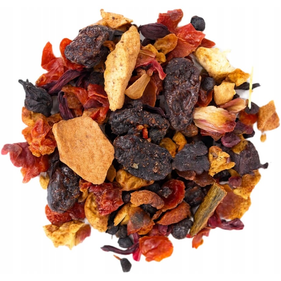 Sypana herbata owocowa ADWENTOWA hibiskus kolorowe lentylki 190g premium