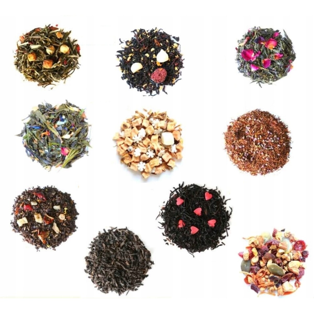 Zestaw prezentowy upominkowy "HERBACIANE LOVE" - 10 różnych herbat premium - prezent upominek na walentynki dla chłopaka dziewczyny niej niego żony męża kobiety faceta mężczyzny narzeczonej