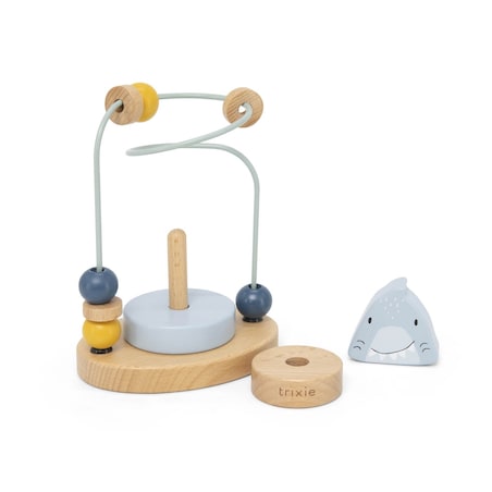 Labirynt z drewnianymi koralikami - Rekin Trixie Baby