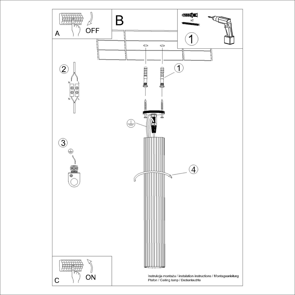 Plafon KARBON 60 taupe