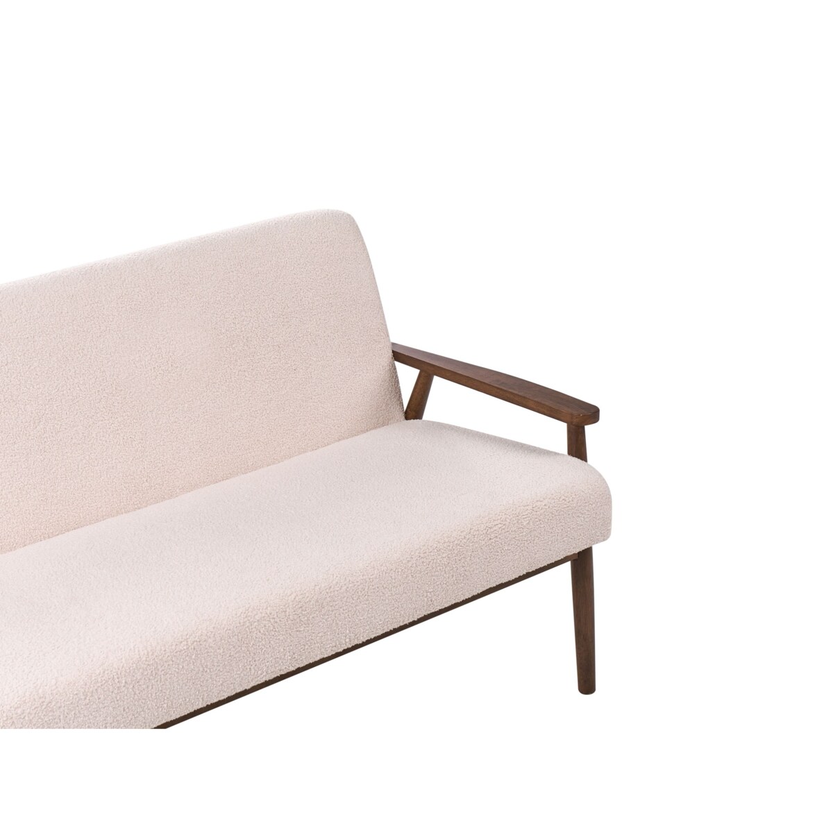 Sofa dla 3 osób ESRUM Boucle Ciemny brąz/ beżowy