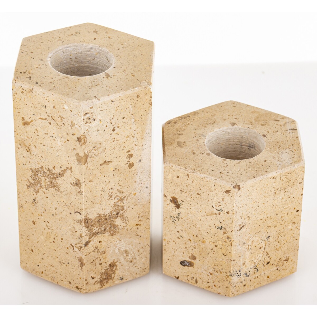 Świecznik marmurowy 2 szt. 9x6x5,5 cm PETRA