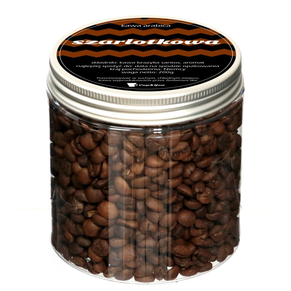 Kawa aromatyzowana o smaku SZARLOTKOWYM ziarnista ARABICA Cup&You 200g na prezent upominek dla kobiety mężczyzny faceta mamy taty żony męża