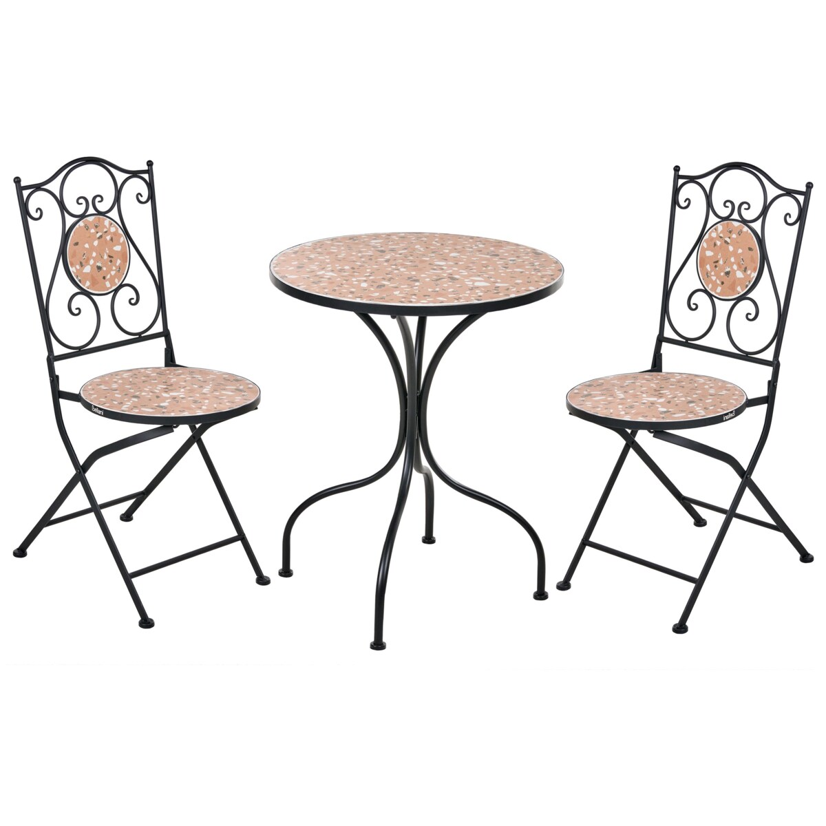 Zestaw mebli balkonowych Składane ADRANO Metal Czarny