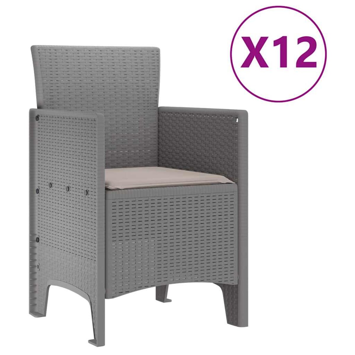 vidaXL Zestaw do jadalni w ogrodzie 13 pcs Jasnoszary Rattan Polt