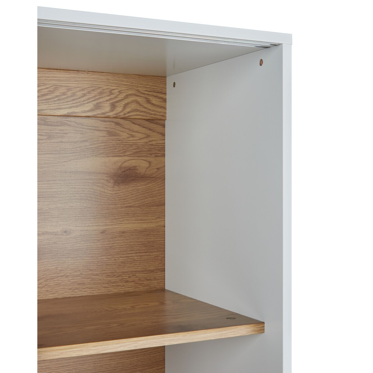 Witryna ze szklaną gablotą biała RUMSON