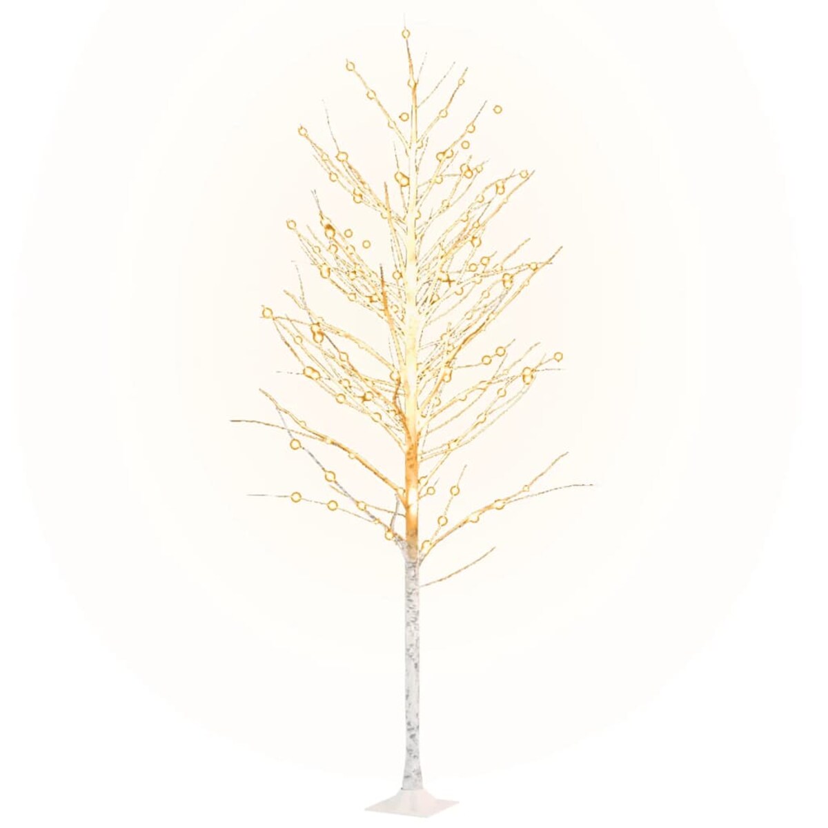 vidaXL Brzoza z oświetleniem, 240 ciepłych białych LED, 300 cm