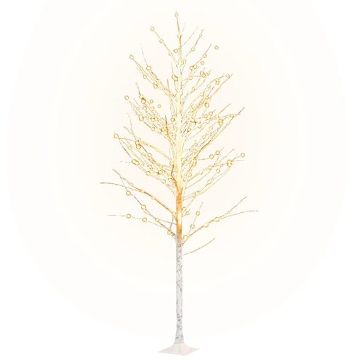 vidaXL Brzoza z oświetleniem, 240 ciepłych białych LED, 300 cm