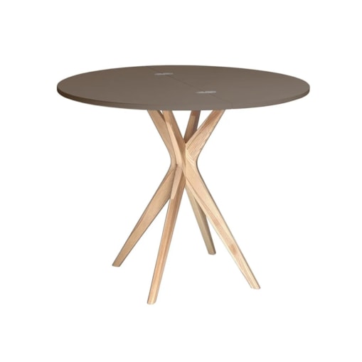 Stół półokrągły CUTTI 90x90 rozkładany brązowy/jesion