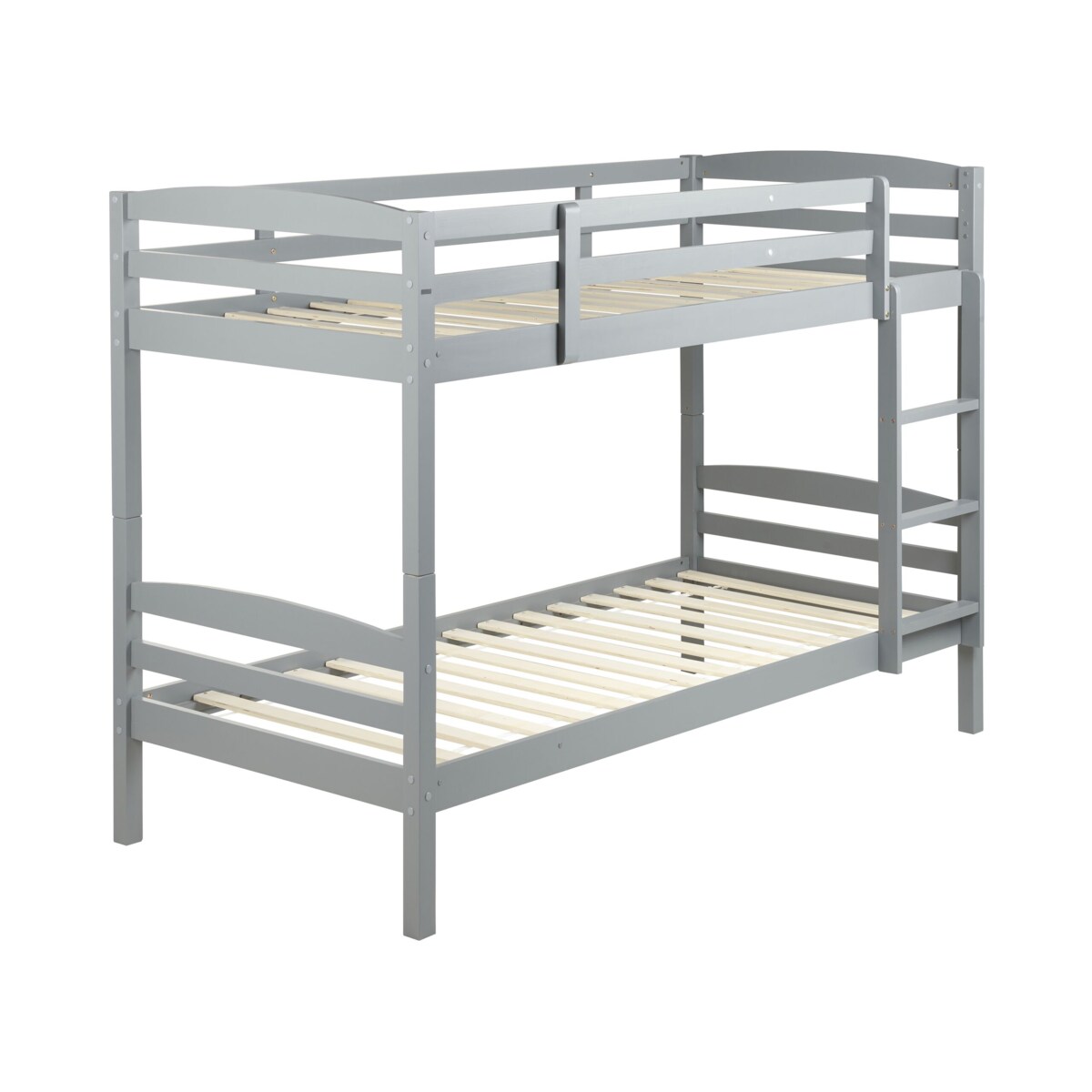 Łóżko piętrowe drewniane 90 x 200 cm szare REGAT
