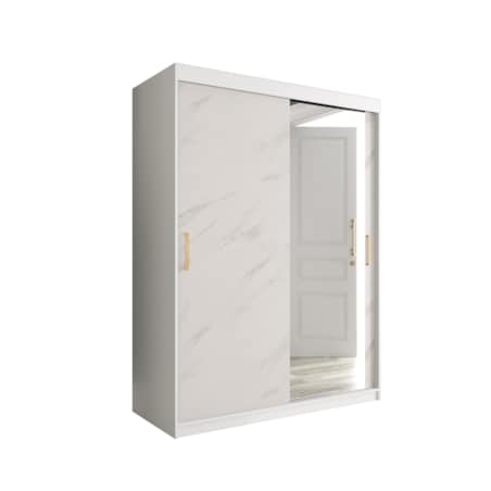 Szafa przesuwna Garderoba MARMUR T2 150 gł. 62 biały