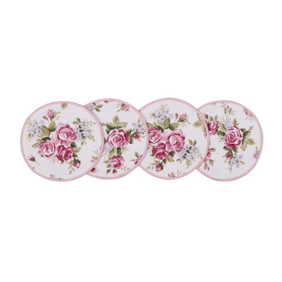 Mini dwustronne podkładki z motywem kwiatowym i eleganckich pasów Rose Garden & Stripes – komplet 4 szt.