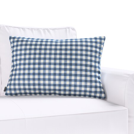 Poszewka Kinga na poduszkę prostokątną 47x28 granatowo-biała kratka (1,5x1,5cm)
