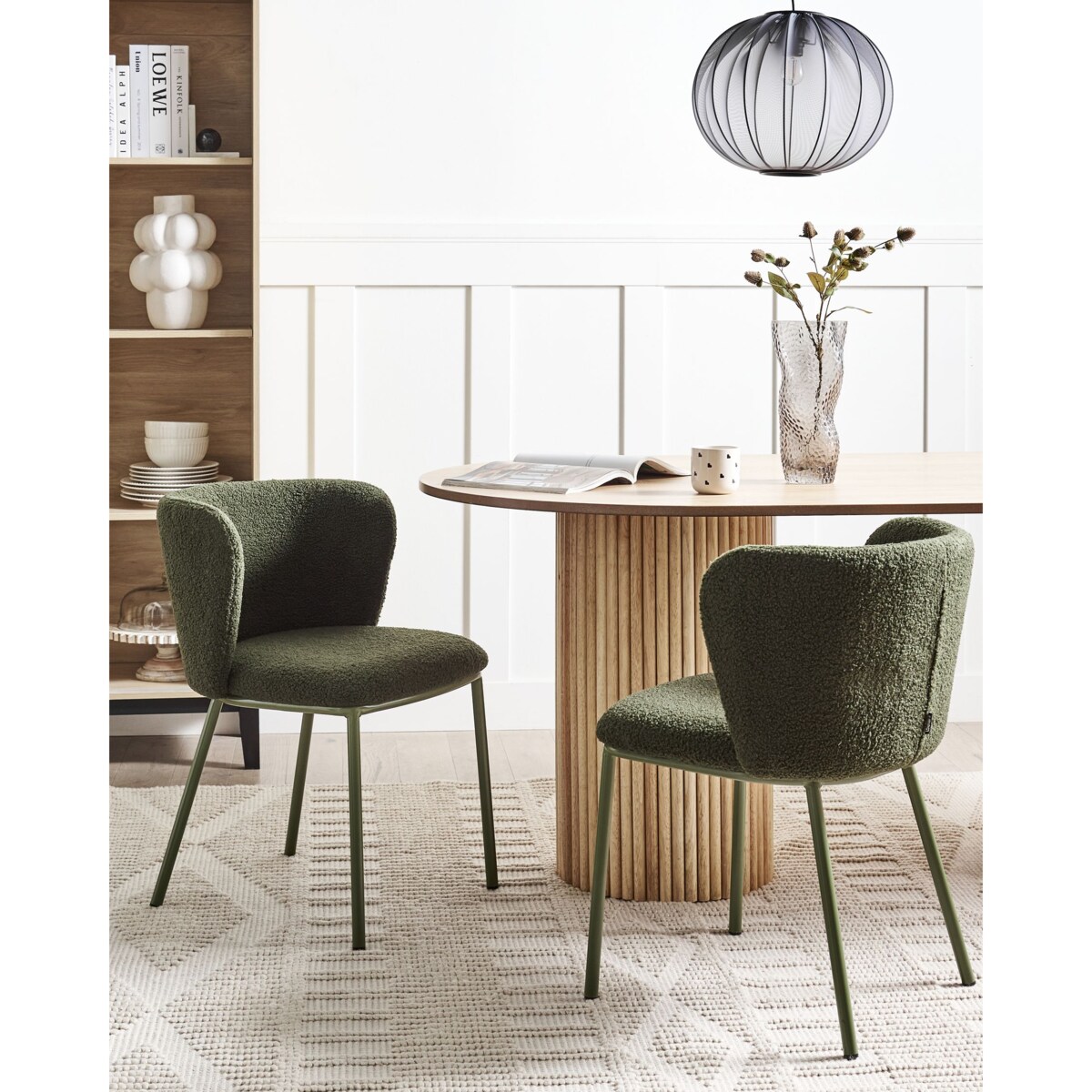 Zestaw 2 krzeseł do jadalni MINA II Ciemnozielony