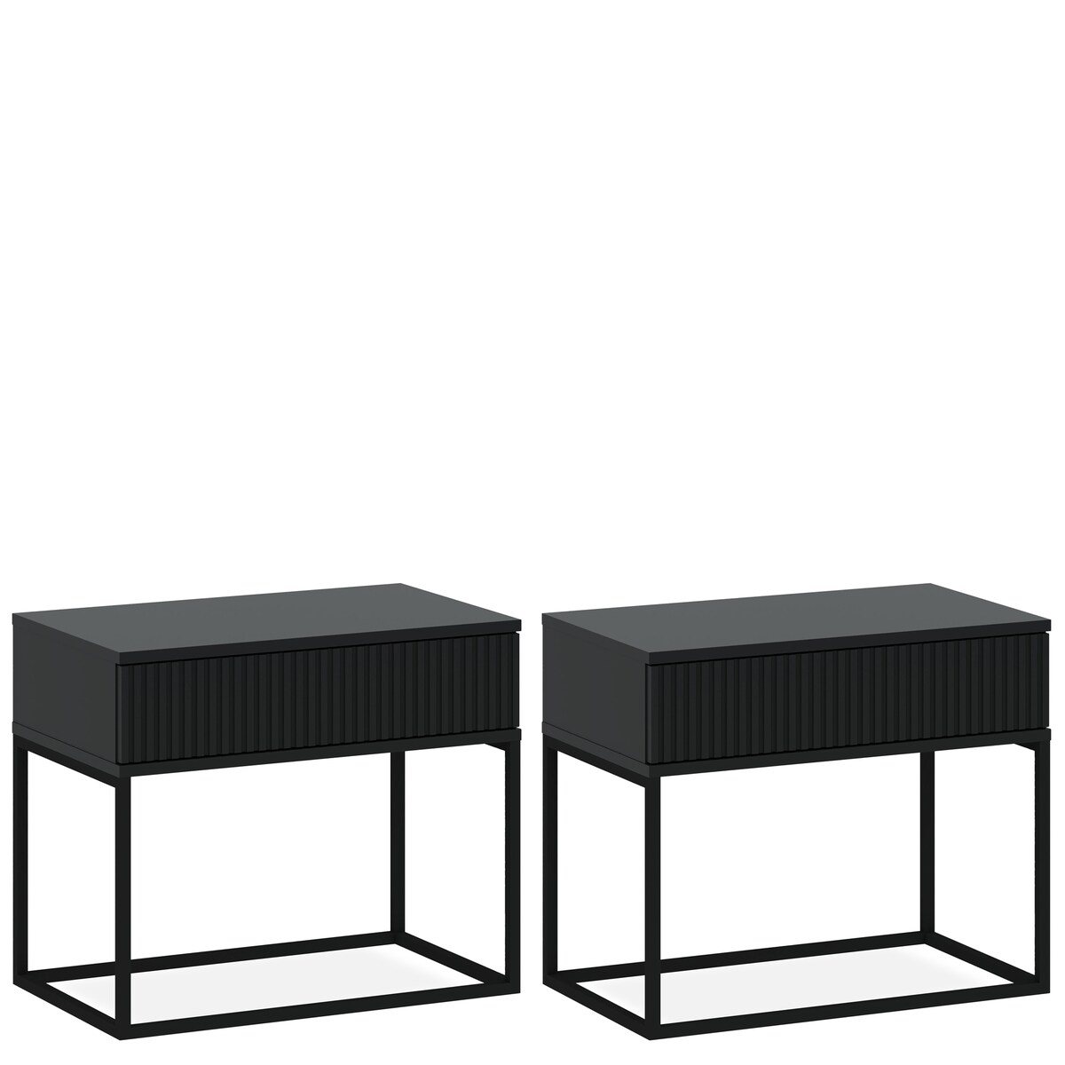 Konsimo RECTUS Zestaw stolików nocnych 2szt.w kolorze antracytowym