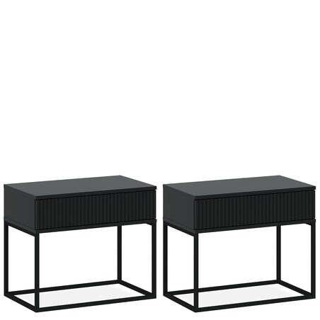 Konsimo RECTUS Zestaw stolików nocnych 2szt.w kolorze antracytowym