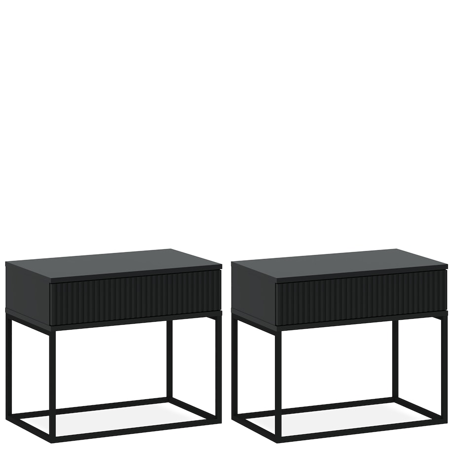 Konsimo RECTUS Zestaw stolików nocnych 2szt.w kolorze antracytowym