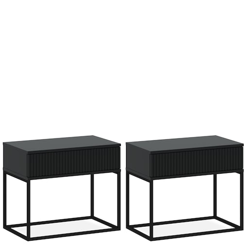 Konsimo RECTUS Zestaw stolików nocnych 2szt.w kolorze antracytowym