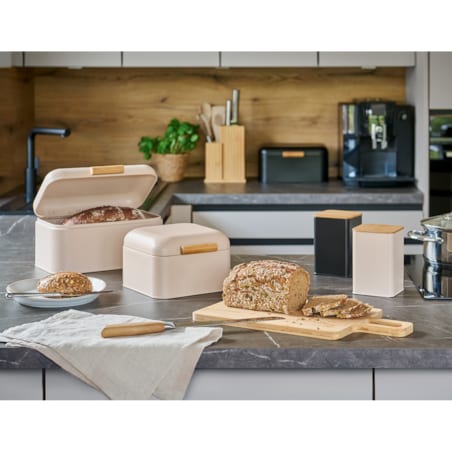 Chlebak metalowy 30,5x20,5x15,2 cm ZEPHIR beżowy