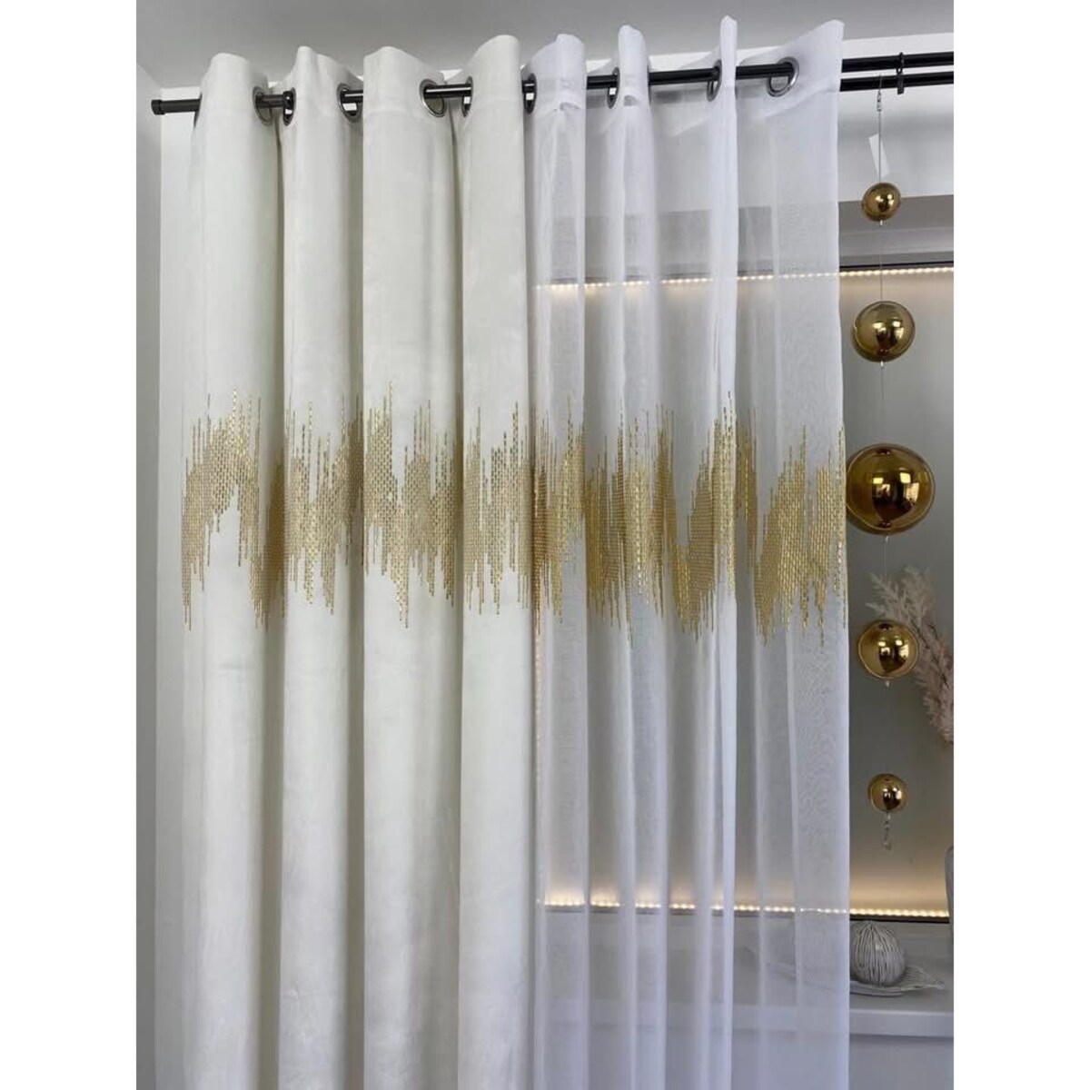 zasłona welurowa ecg gold 140x270 cm śmietanowa