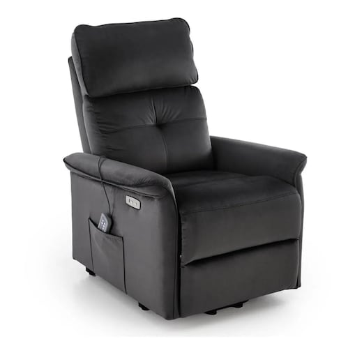 Fotel rozkładany SEMIR 2 VELVET czarny masujący