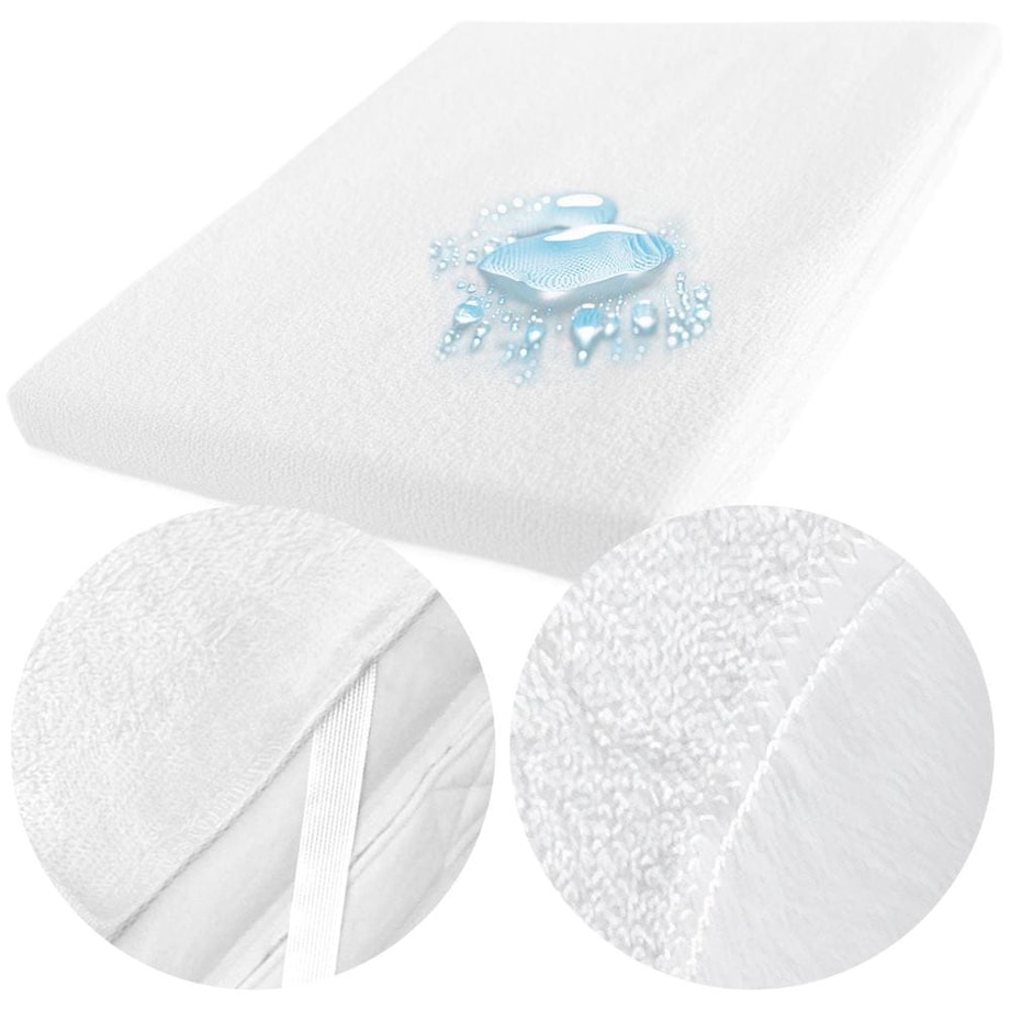 Ochraniacz na materac wodoodporny, rozmiar 200x220 Robson kolor biały