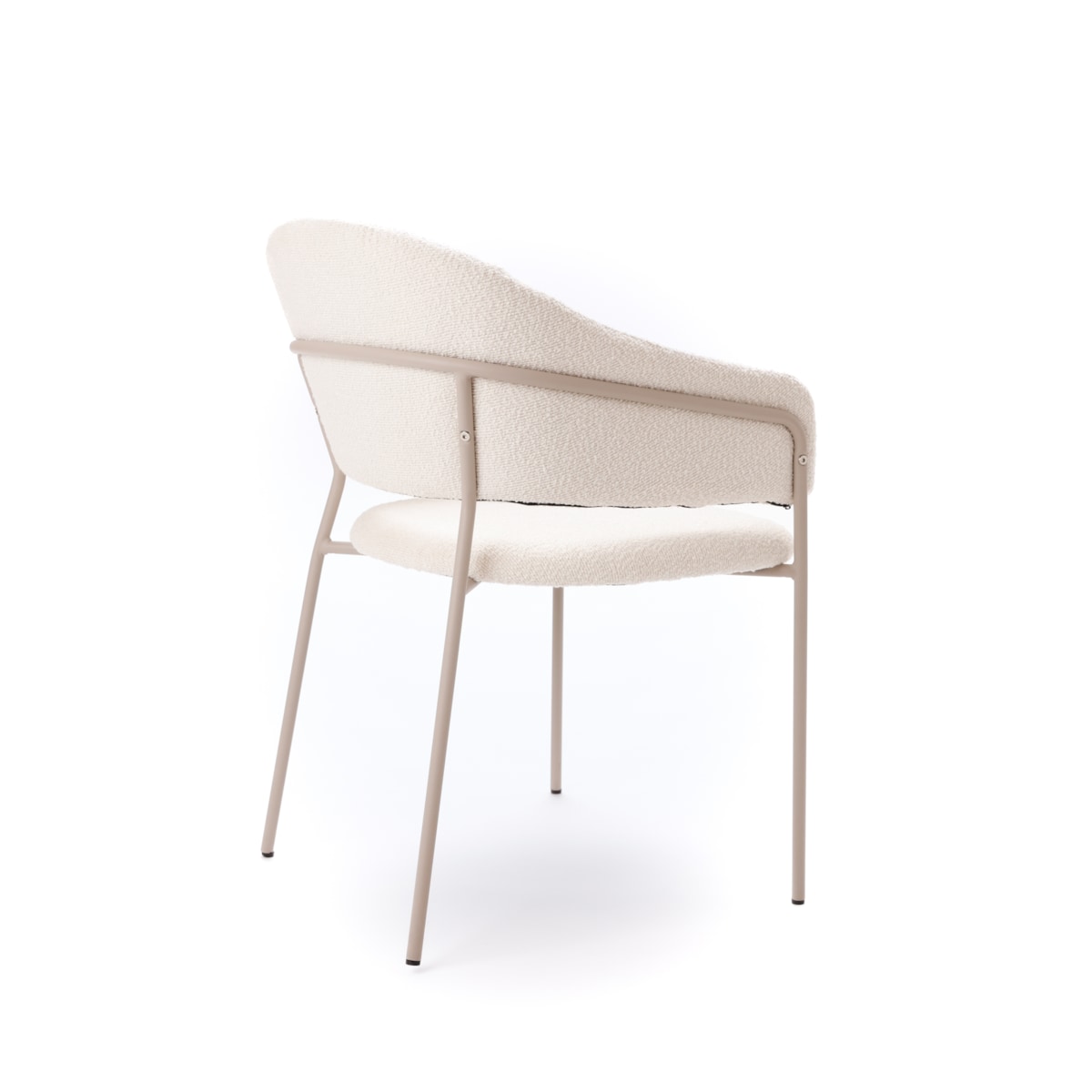 ZESTAW 2 SZTUK Krzesła ORANO Boucle Białe Kaszmir Metalowa Rama JAPANDI