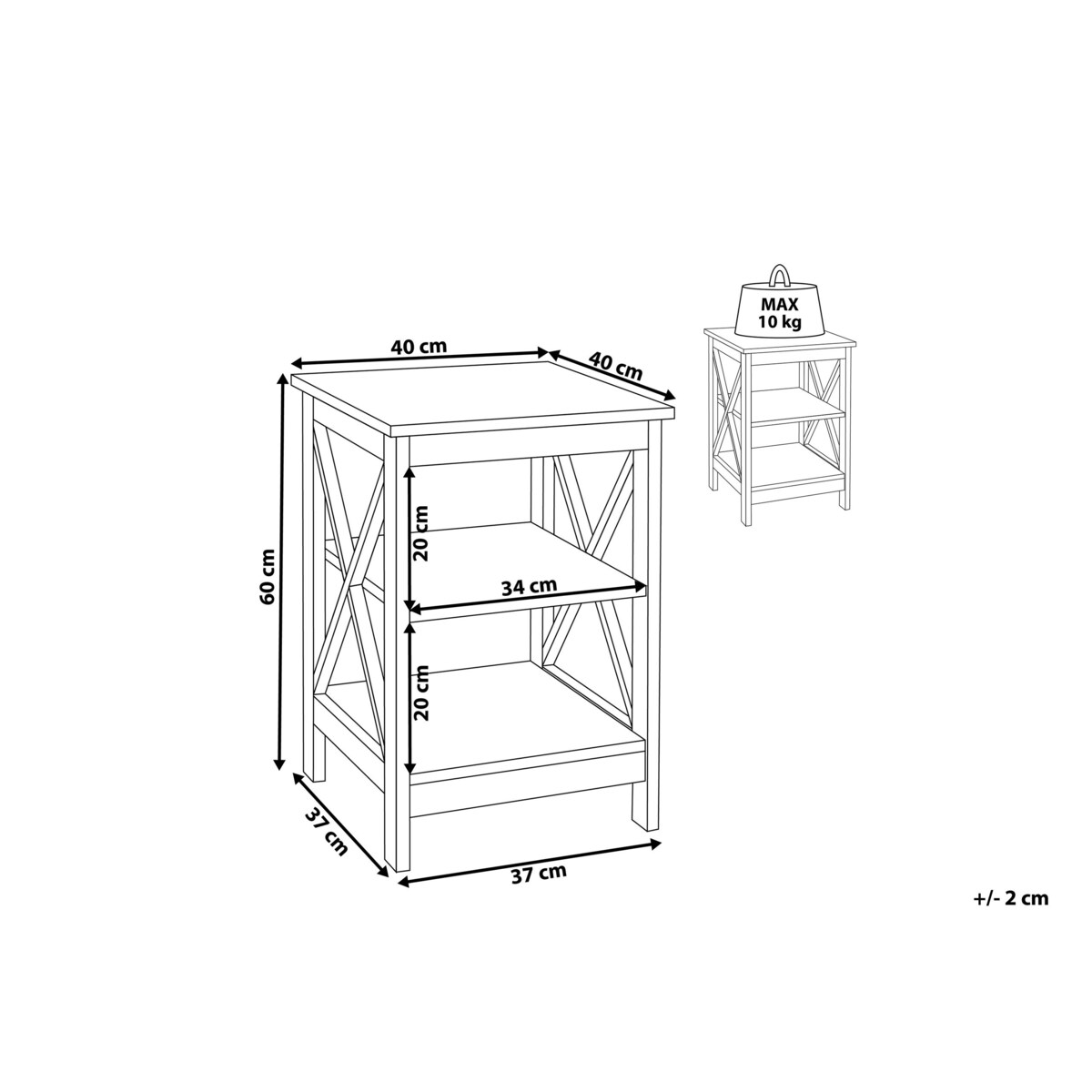 Stolik pomocniczy czarny FOSTER