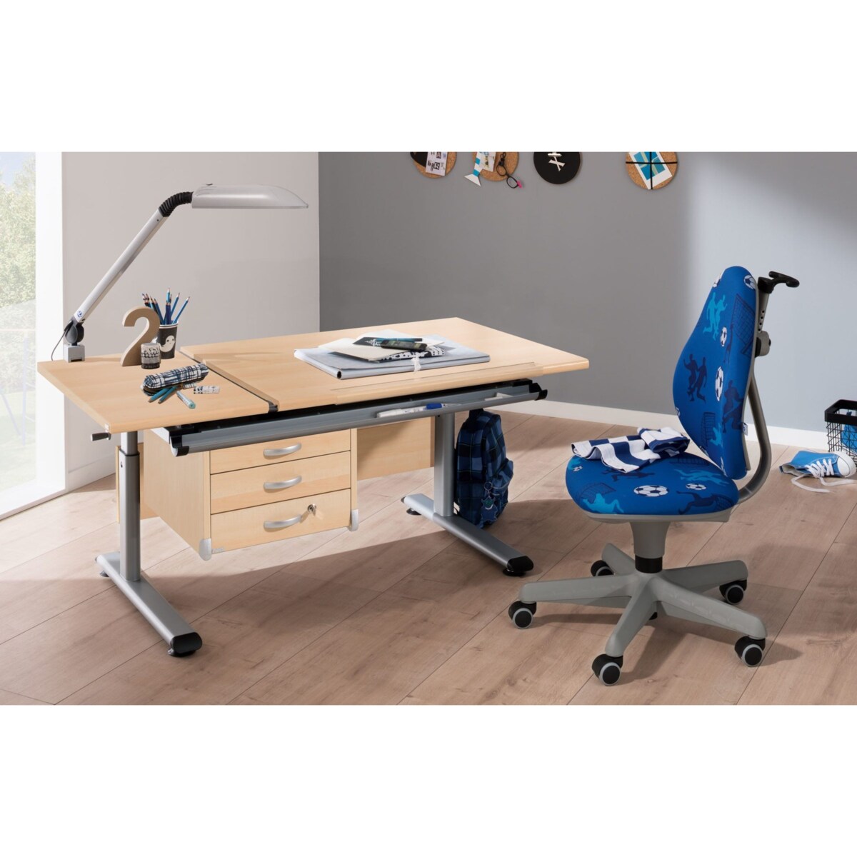 Regulowane biurko 130cm laminat dębowy Marco 2 GT PAIDI