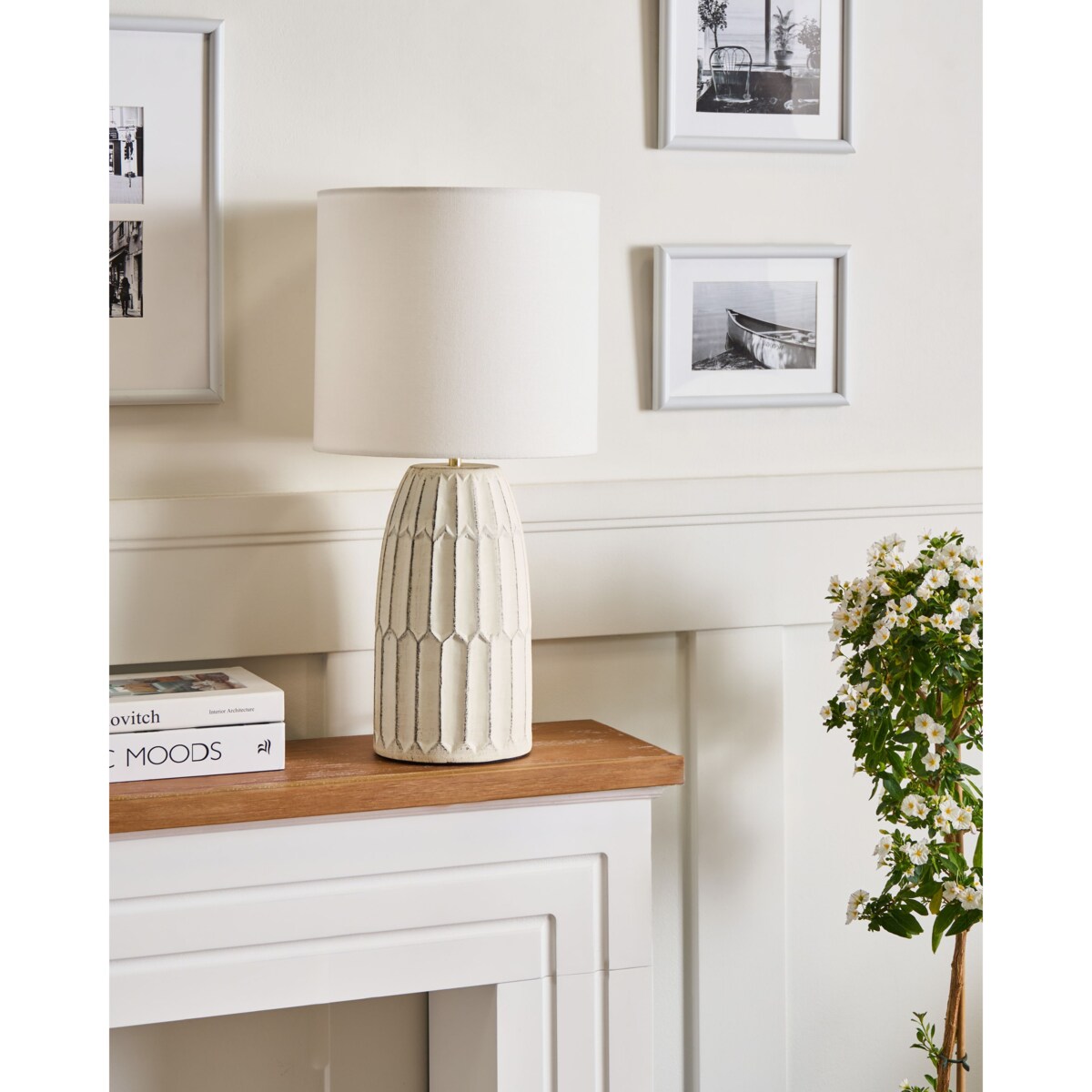 Lampa stołowa BELIHUL Ceramika Złamana biel