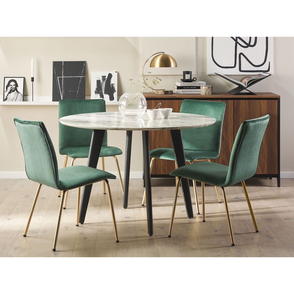 Zestaw 2 krzeseł do jadalni zielony RUBIO