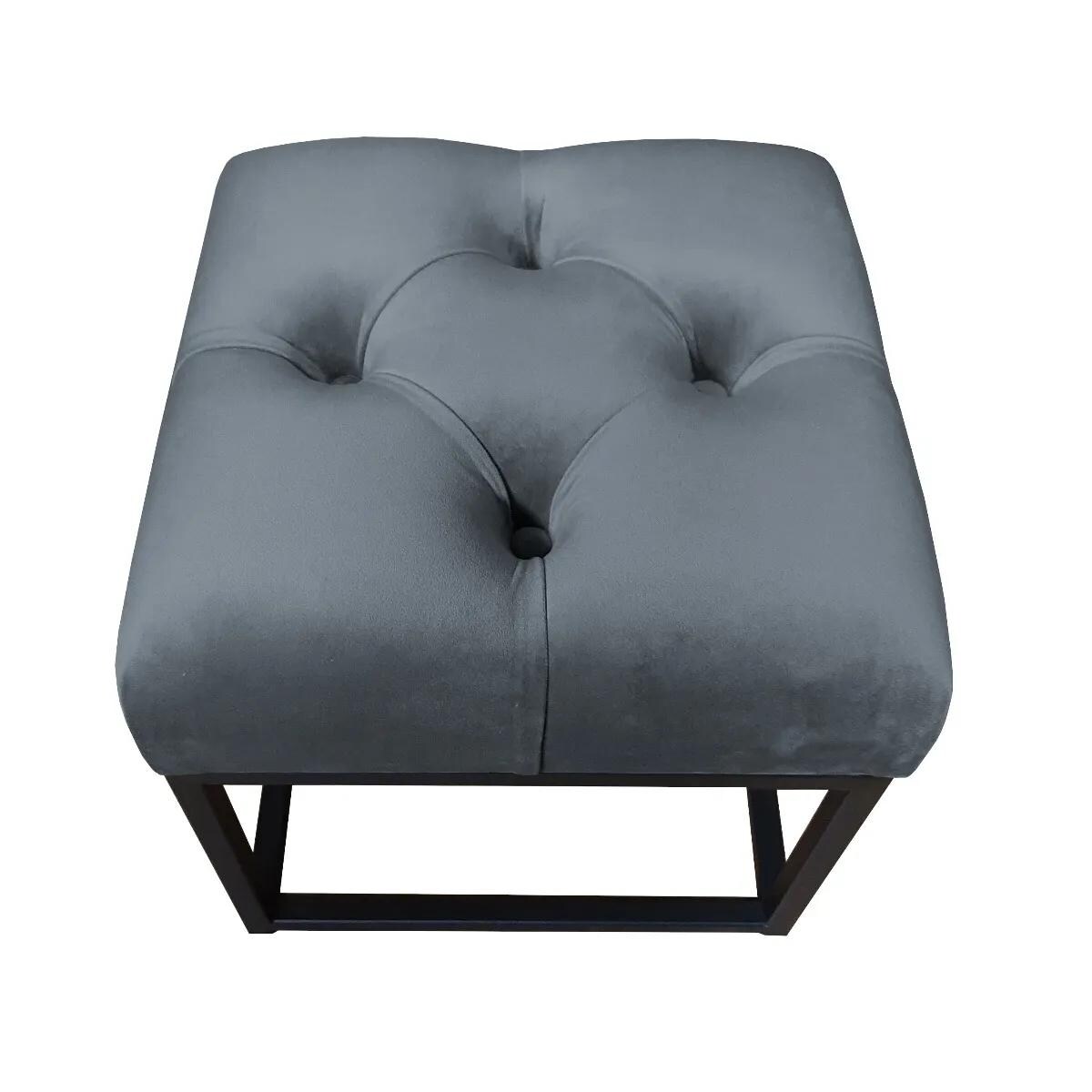 Pufa CHARLIE BL VELVET ciemnoszara