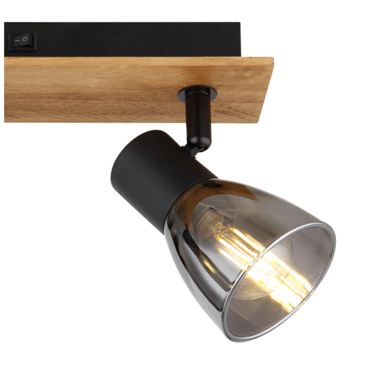 Lampa sufitowa Claude 54307-2W z regulacją drewno przydymiona