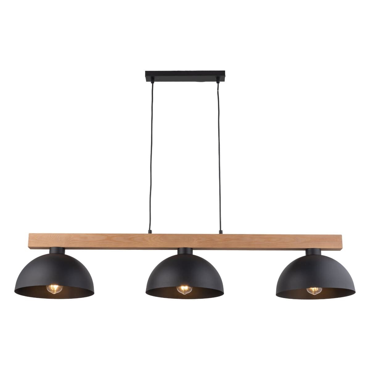 Potrójna lampa wisząca Oslo 4710 TK Lighting drewniana czarna