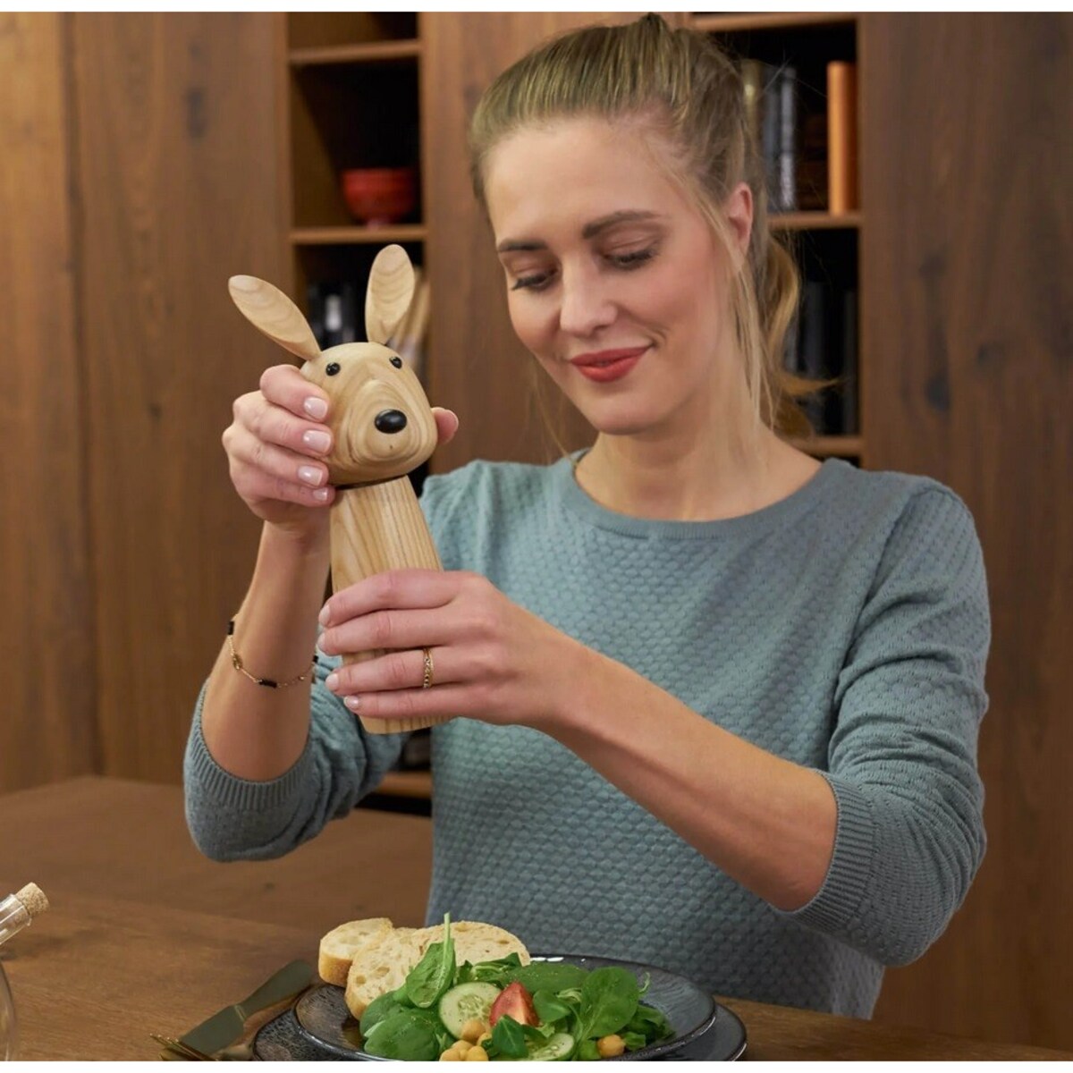 Drewniany młynek do przypraw KRÓLIK CUCINA - Leonardo